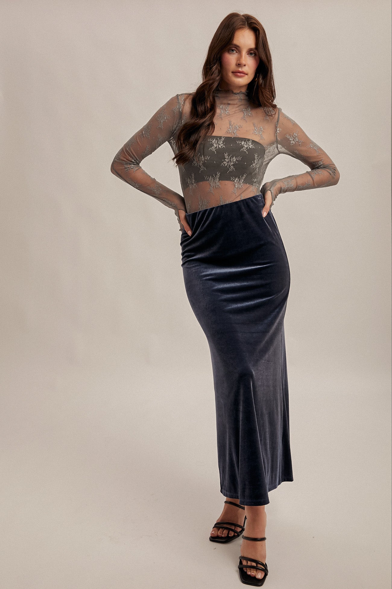 Winter Night Velvet Skirt