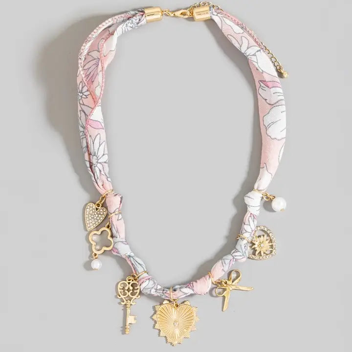Heart Bow Scarf Necklace