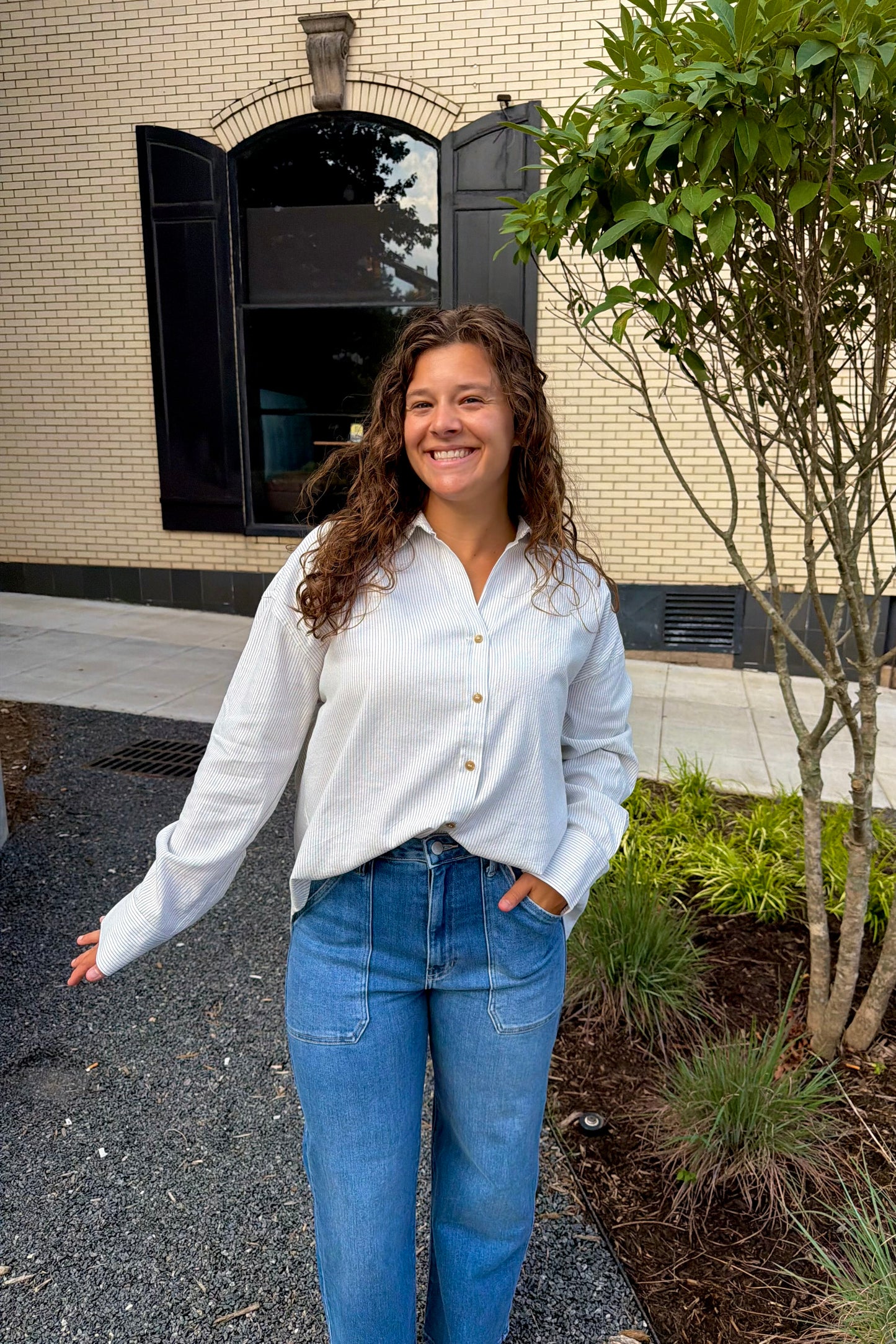 Boyfriend Pin Stripe Shirt