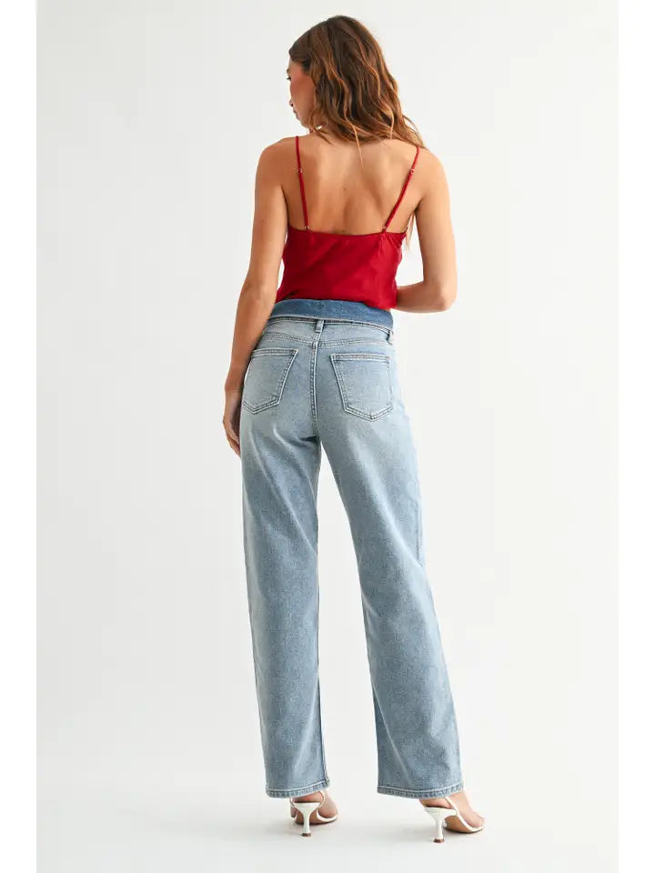 Folded Waist Jeans