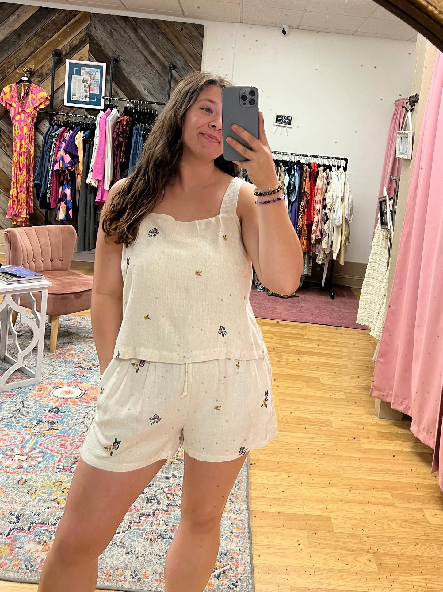 Oatmeal Button Shorts