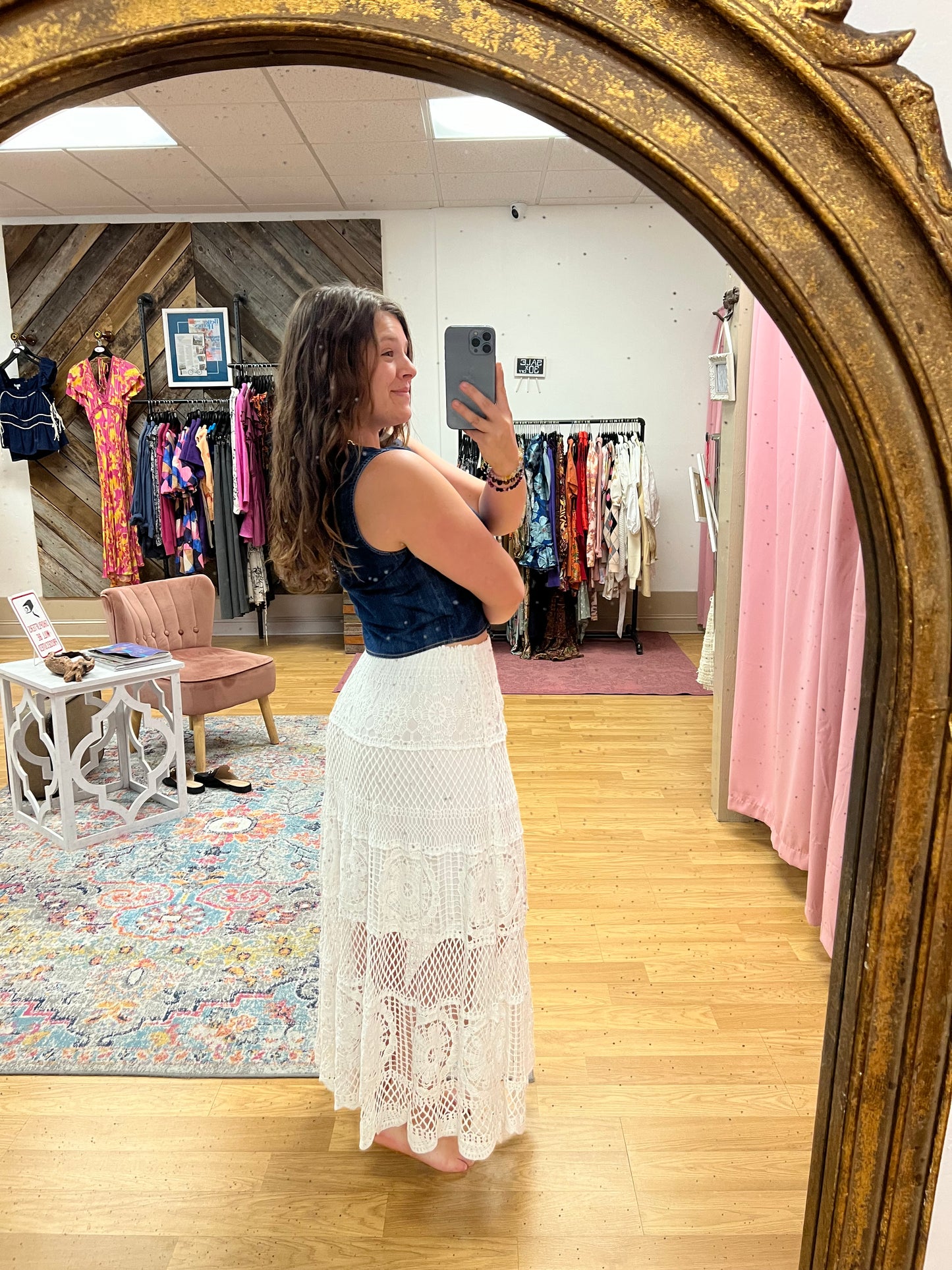 White Crochet Skirt
