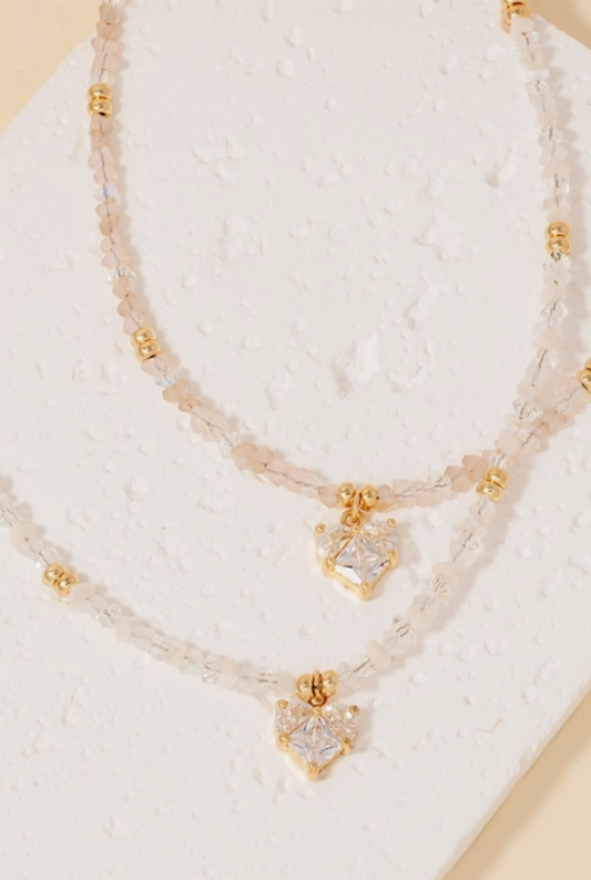 Pendant Glass Beaded Necklace