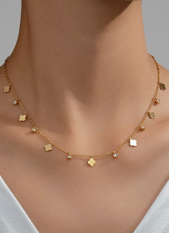 Titanium Clover Necklace