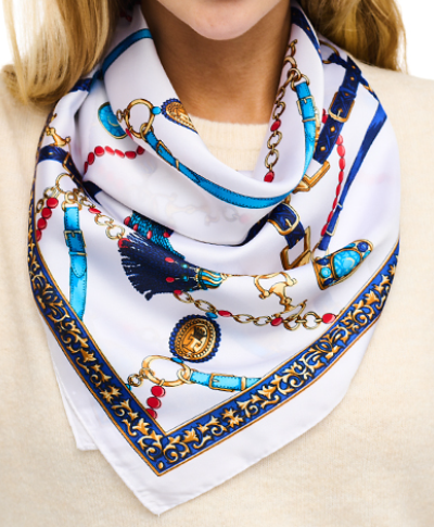 Multi Teal Tassel Scarf