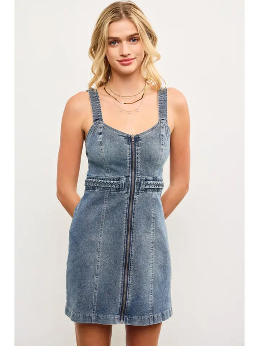 Braided Denim Dress