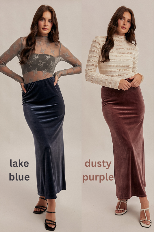 Winter Night Velvet Skirt