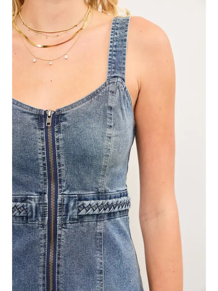Braided Denim Dress