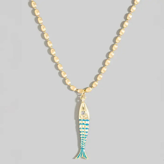 Blue Fish Necklace