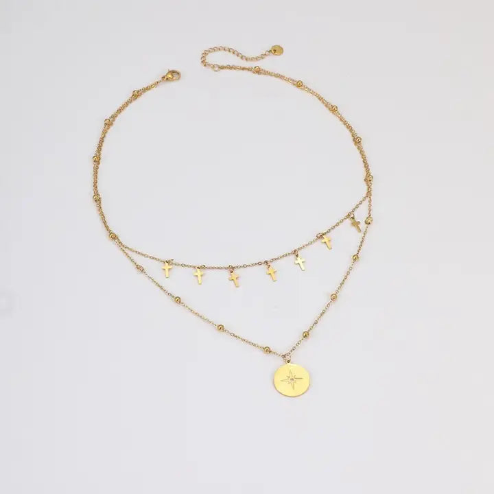 Layered Cross Necklace
