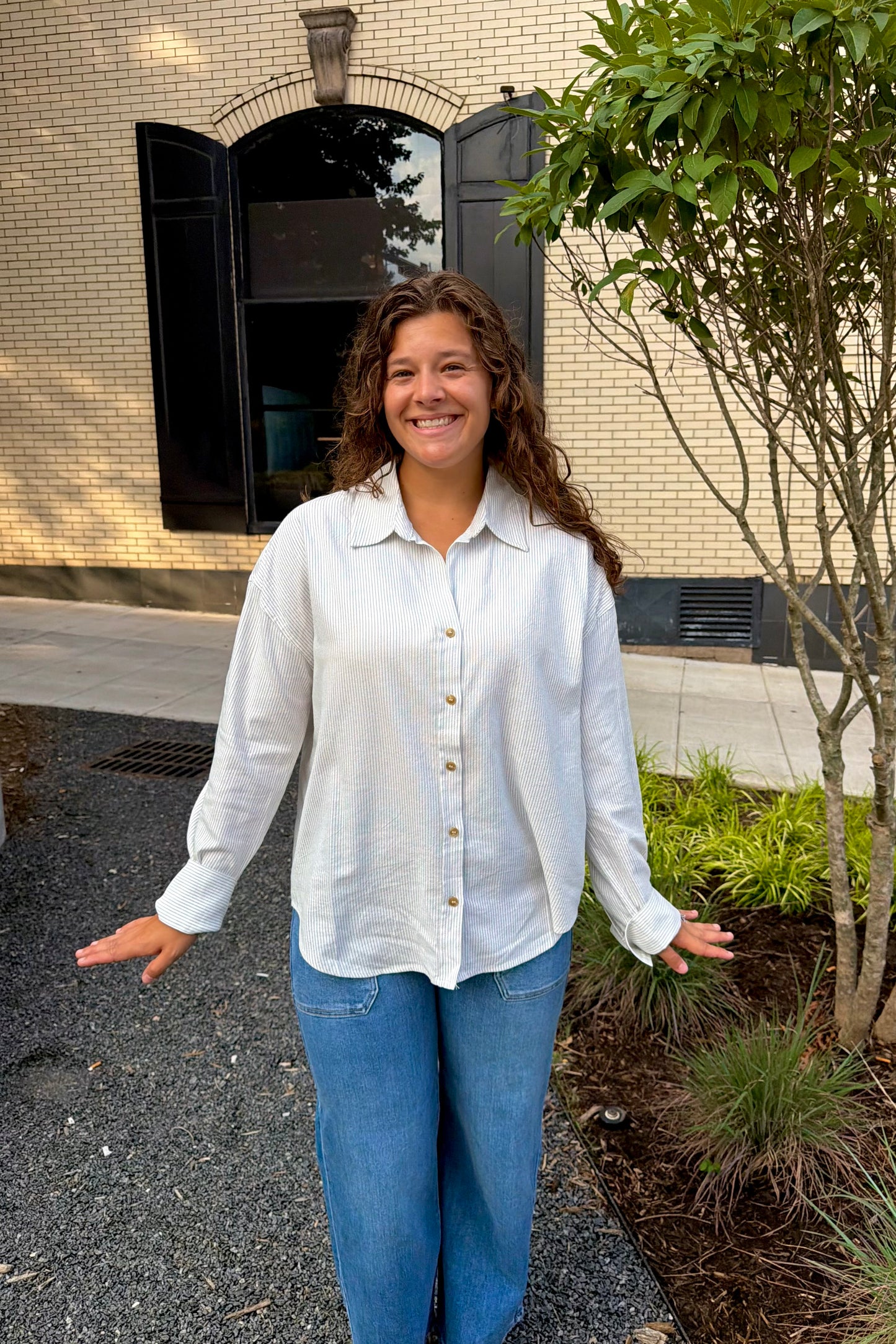 Boyfriend Pin Stripe Shirt