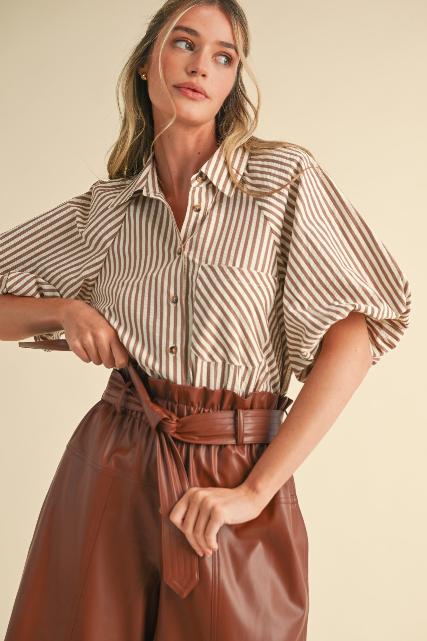 Pecan Stripe Top
