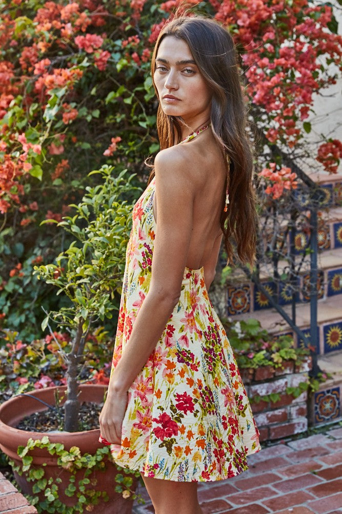 Fleur Floral Halter Dress