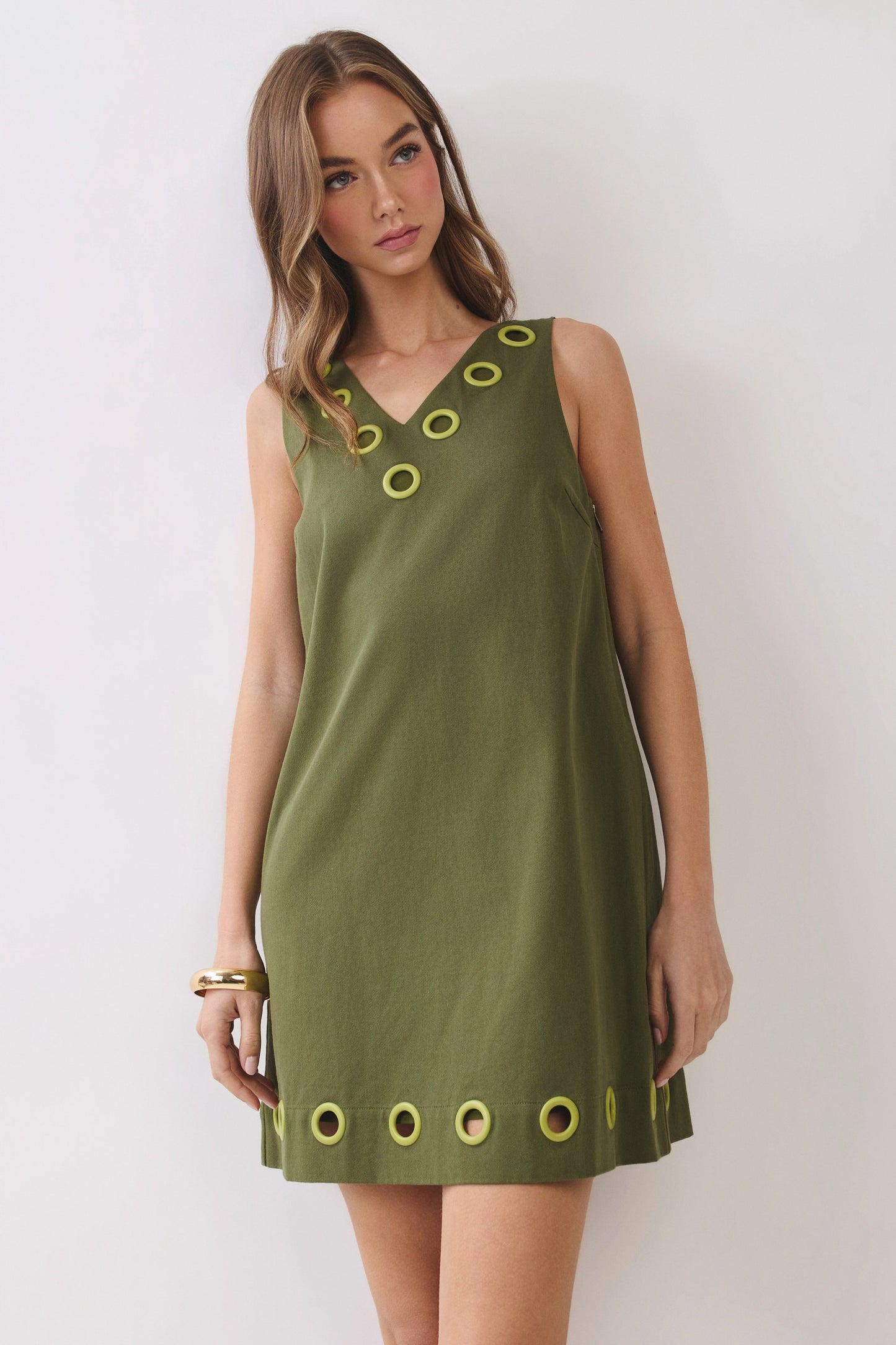 Grommet Shift Dress