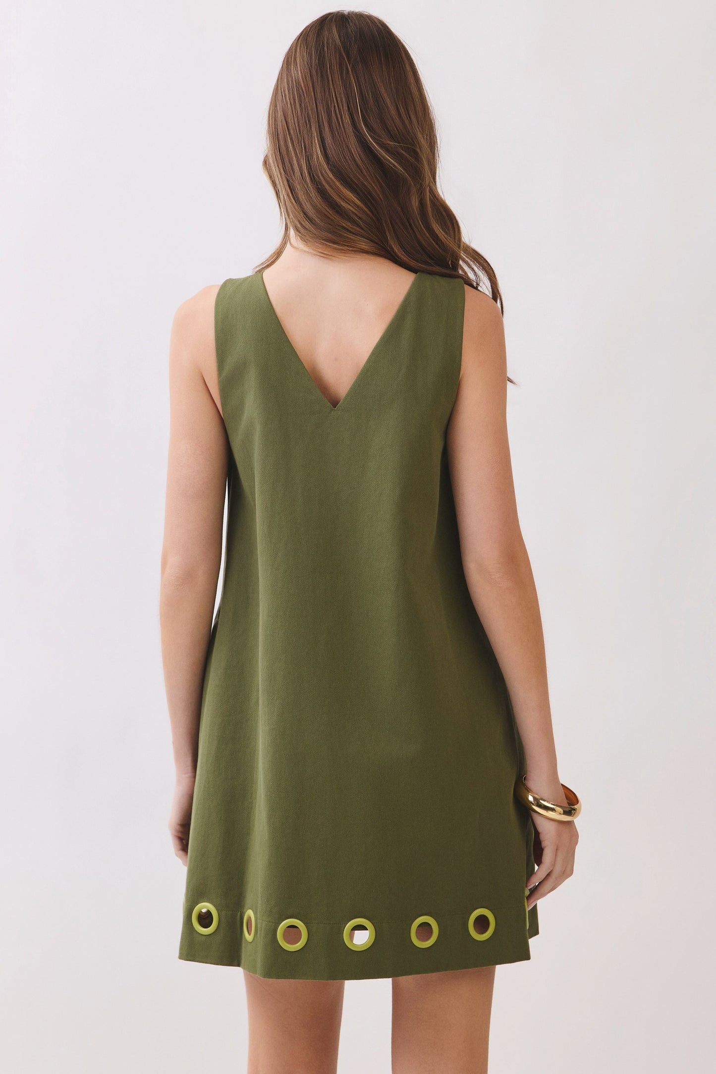 Grommet Shift Dress