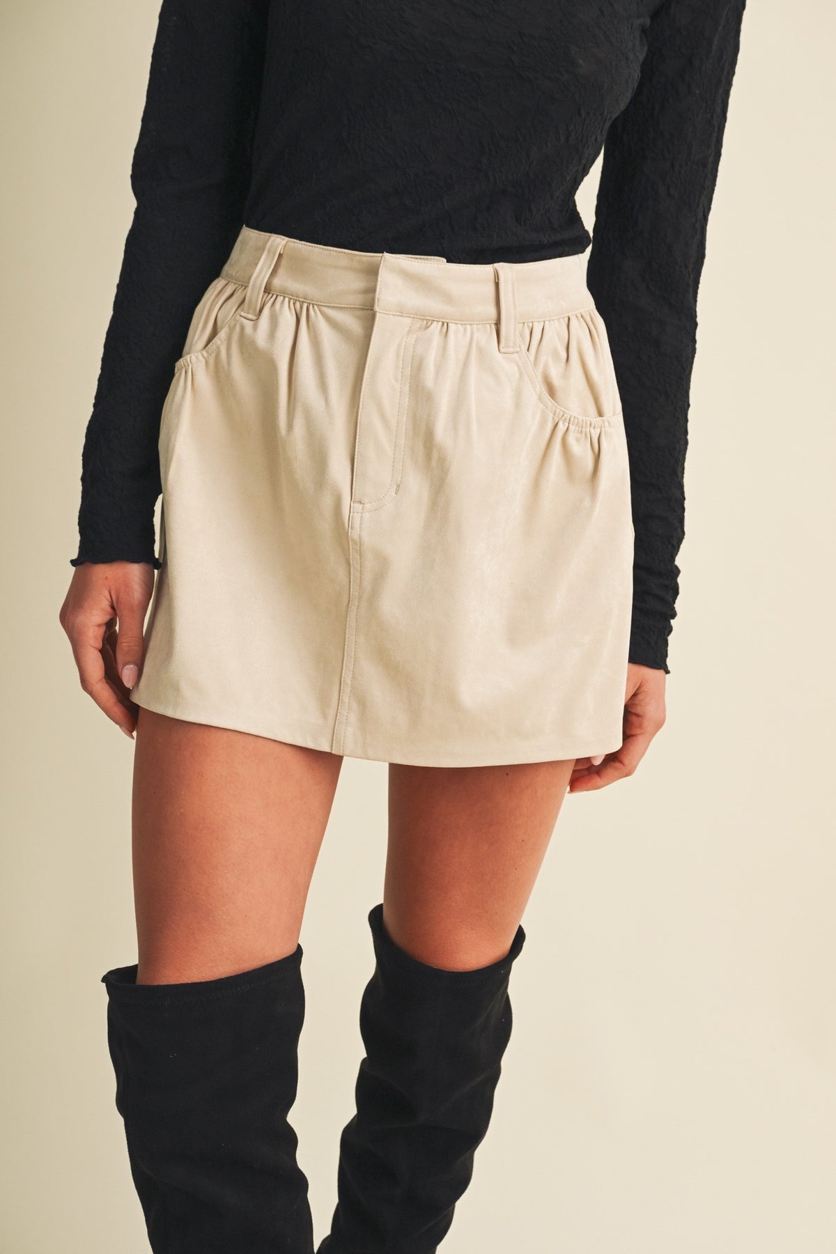 Aged Cream Mini Skort