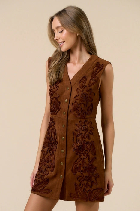 Cinnamon Suede Dress