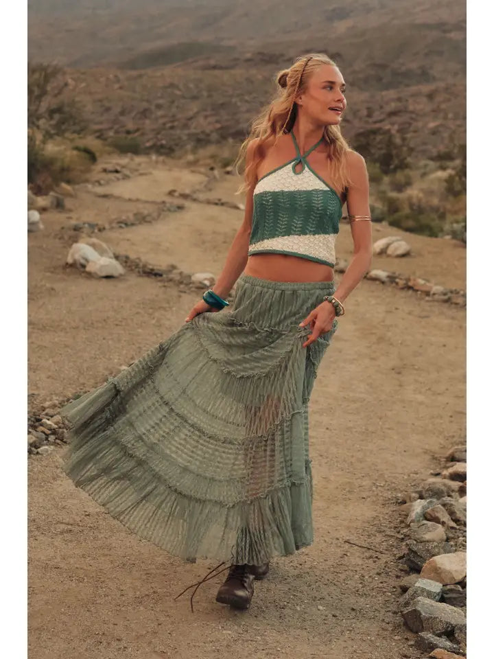 Pine Green Maxi Skirt