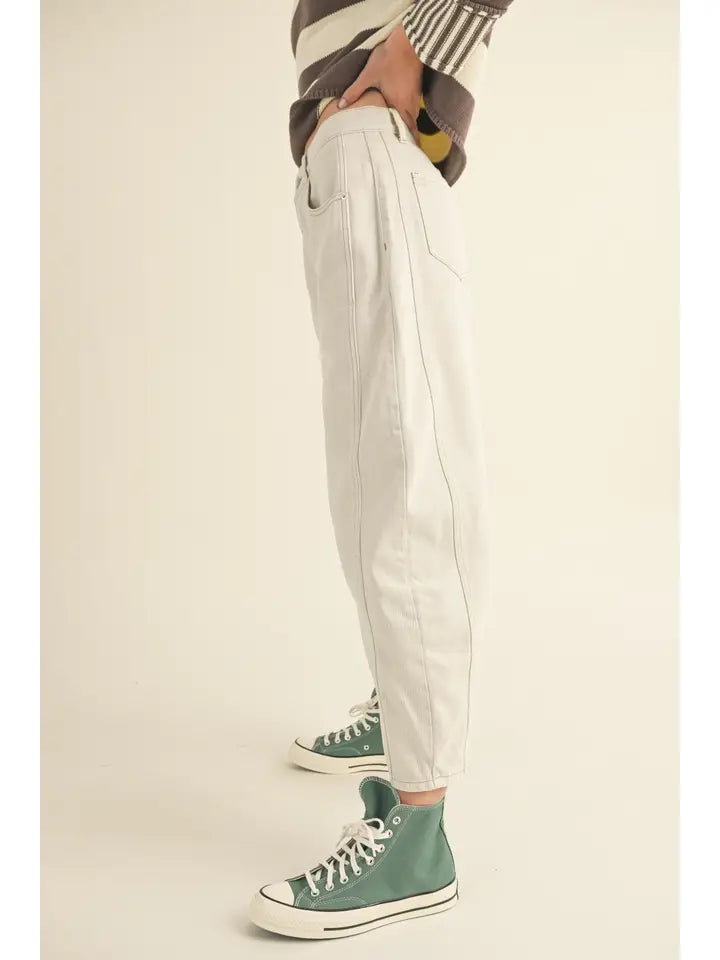 Ecru Barrel Jeans