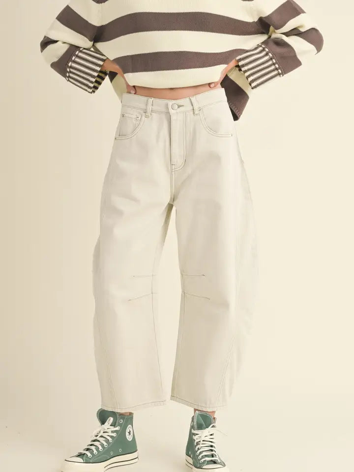 Ecru Barrel Jeans