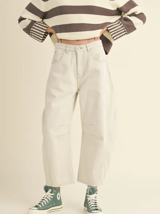 Ecru Barrel Jeans