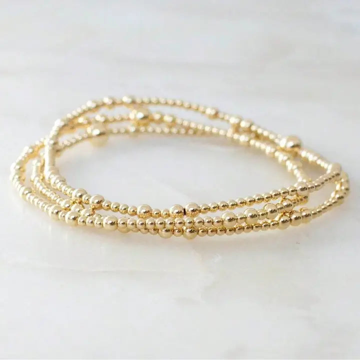 Gold Ball Bracelet Set