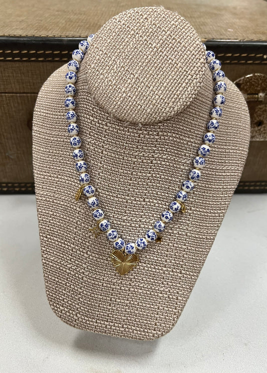 Blue White Necklace