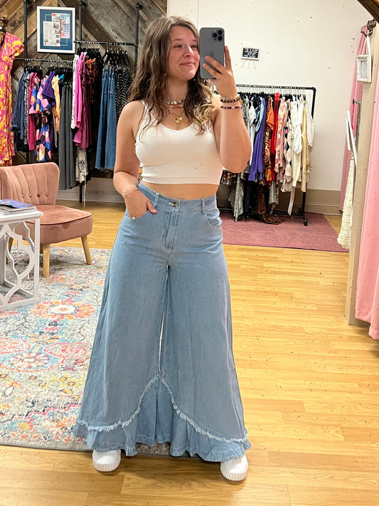 Ruffle Hem Pants