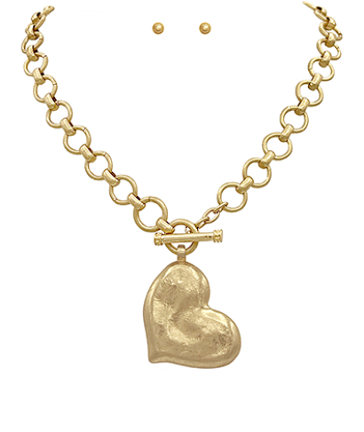 Textured Heart Necklace