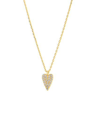 Pave CZ Heart Necklace