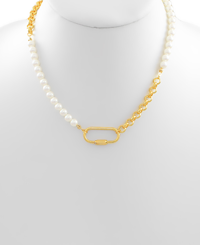 Pearl Brass Necklace