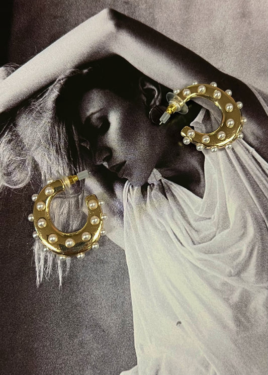 Oval Stud Hoop Earrings