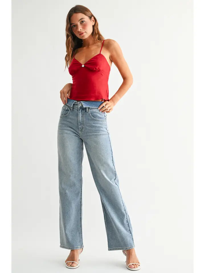 Folded Waist Jeans