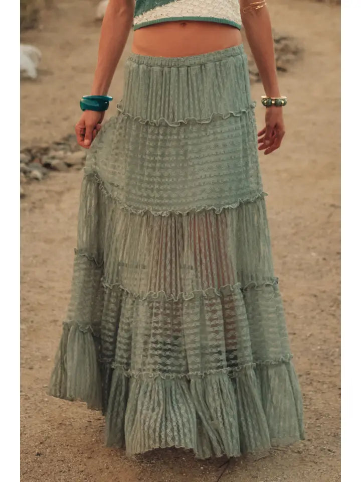 Pine Green Maxi Skirt