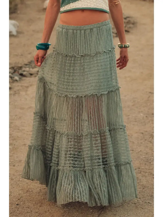 Pine Green Maxi Skirt