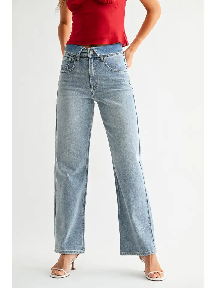 Folded Waist Jeans