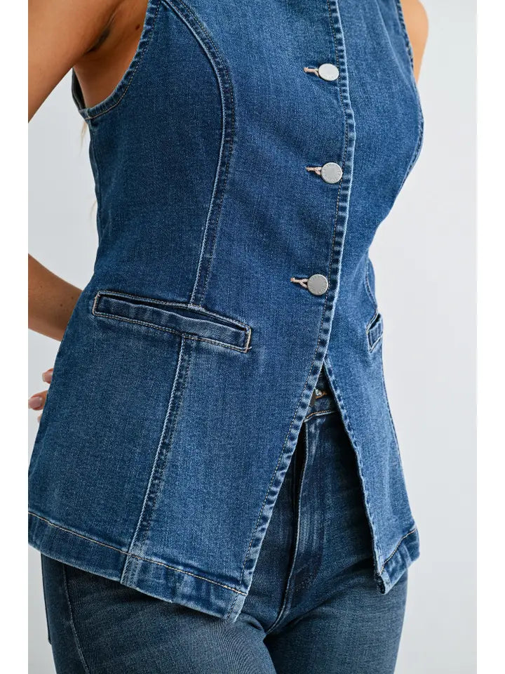 Denim Tailored Vest