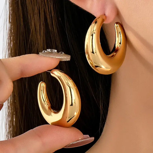 Tapered Gold Hoops