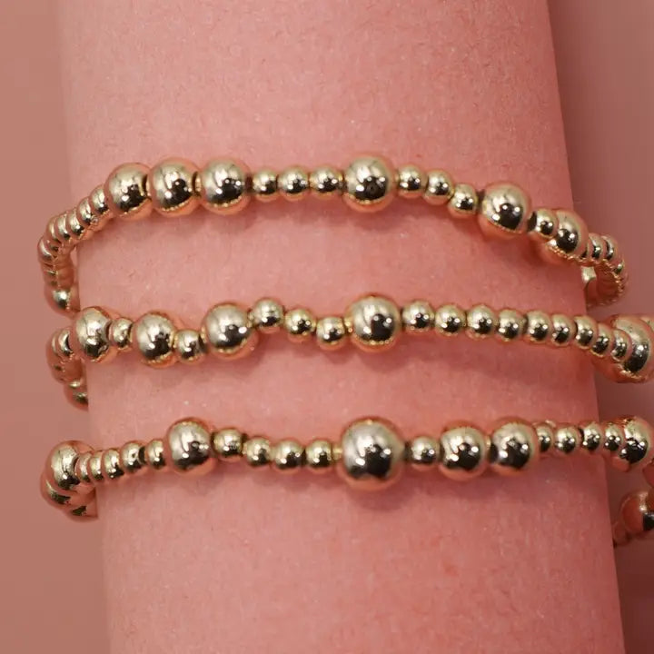 Gold Ball Bracelet Set