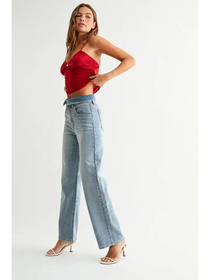 Folded Waist Jeans