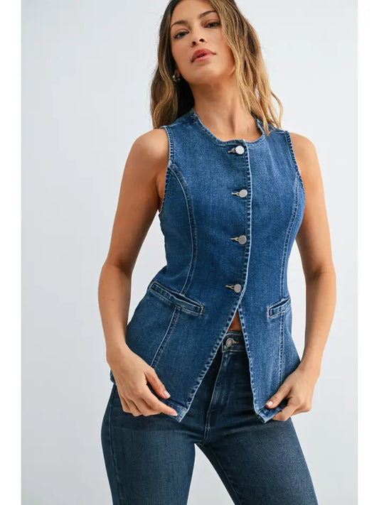 Denim Tailored Vest